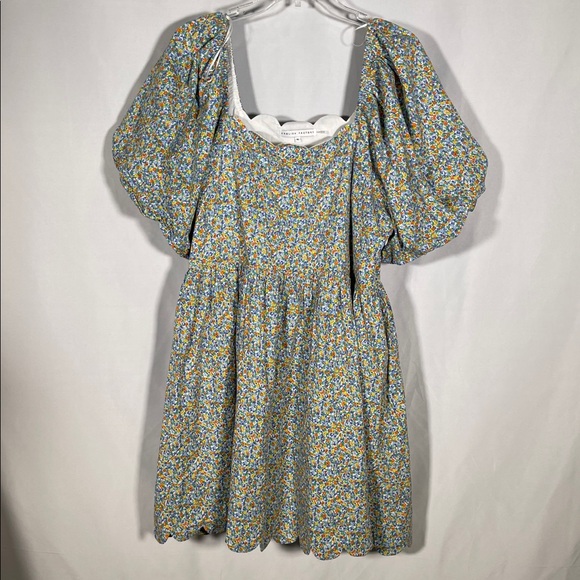 ENGLISH FACTORY WOMENS FLORAL PUFF SLEEVE MINI DRESS 1X - Picture 2 of 9